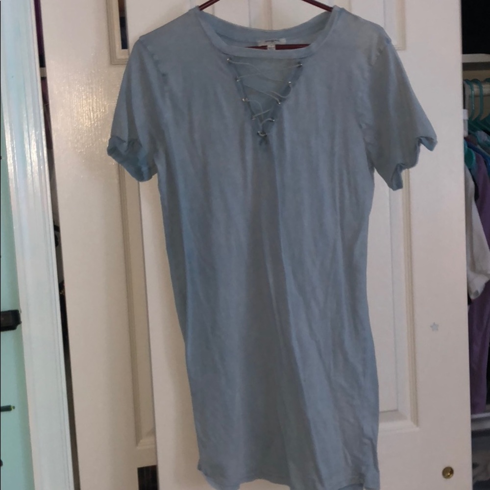 light blue dress